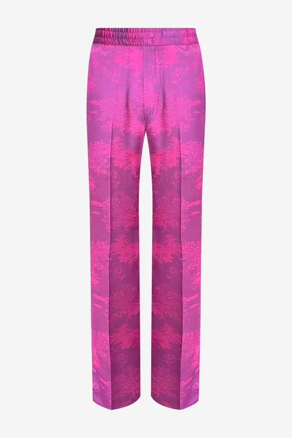 French-Made 100% Silk Savanna Print Pants-2