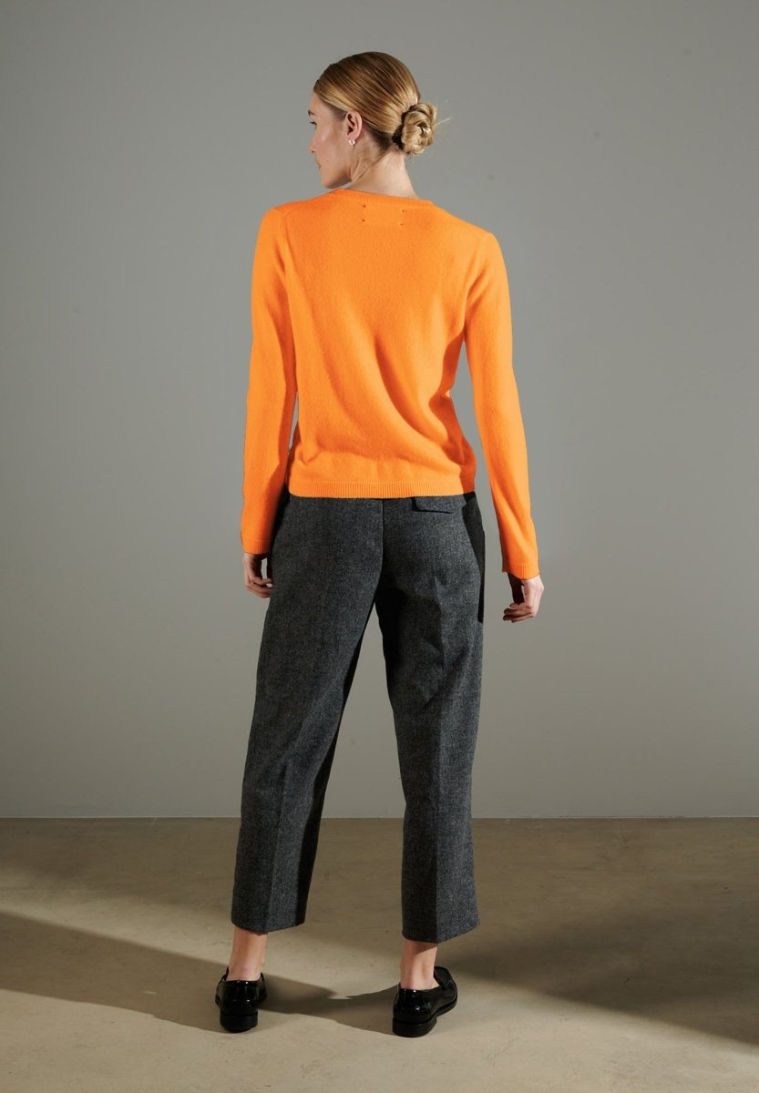 Pull col rond cachemire orange citrouille femme - NAMI 4-3