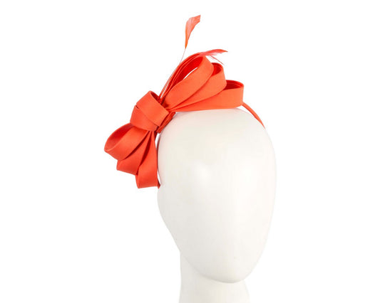 Orange bow racing fascinator by Max Alexander J444-0