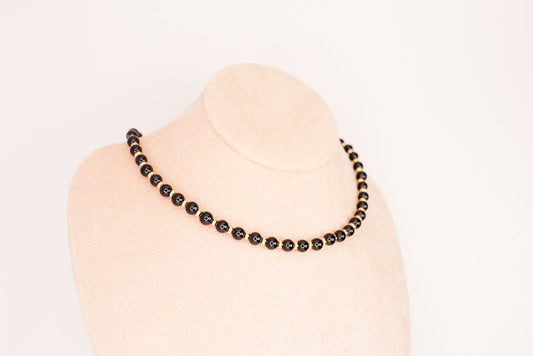 CIRCÉ | Collier en Tourmaline noire et plaqué Or 18 et 24 carats-1