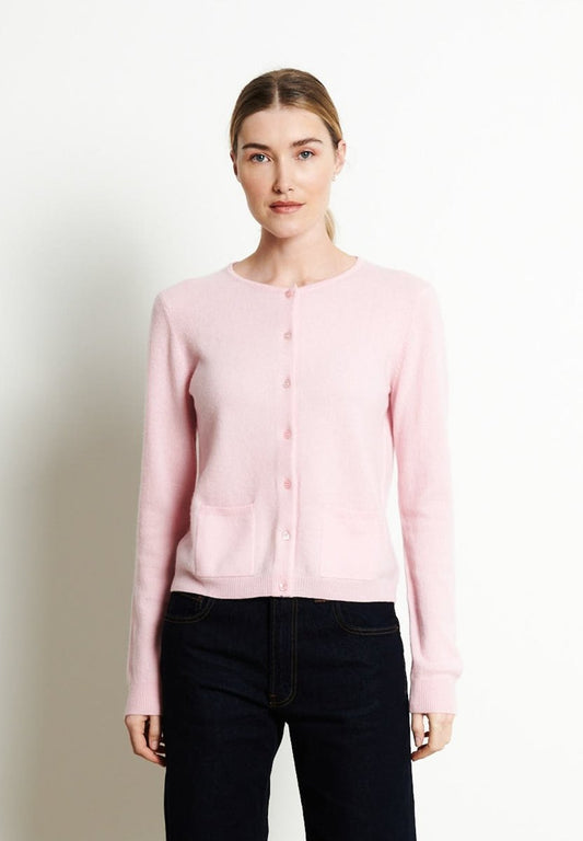 Cardigan col rond cachemire rose baby femme - LILLY 4B-0