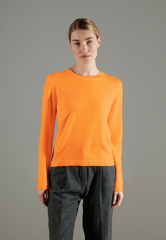 Pull col rond cachemire orange citrouille femme - NAMI 4-0
