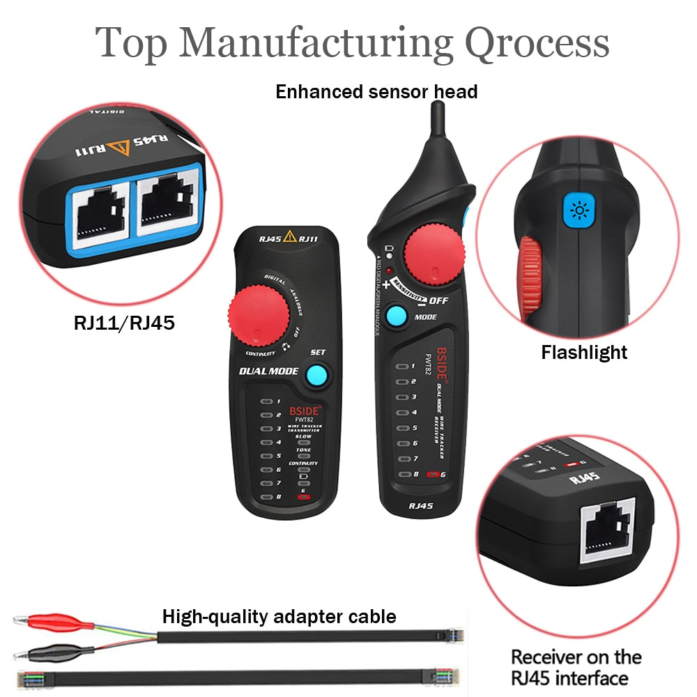 Network Cable Tracker Wire Tester FWT82 Professional RJ45 RJ11 Telephone Toner Ethernet LAN Tracer Detector Line Finder-3